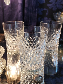 3 Vasos de cristal tallados - Lo que el tiempo nos dejó