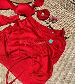 kit moda praia vermelho glow (sob encomenda) - Migas Praianas