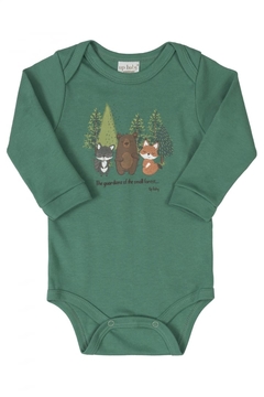 Body manga longa algodão verde urso Up Baby