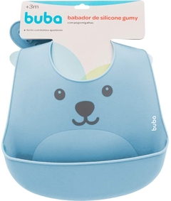 Babador de Silicone com Pega Migalhas Gumy Azul Buba - comprar online