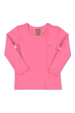 Blusa Manga Longa em Malha UV 50+ Pink Fluor- Up Baby- 1 Ano