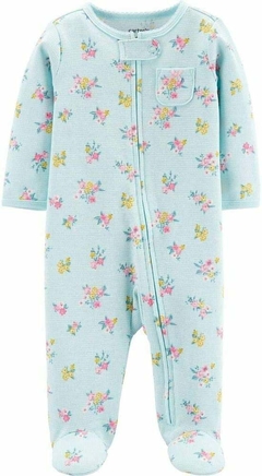 Macacão Carters algodão azul floral