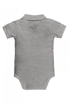 Body polo manga curta mescla cinza medio Up Baby - comprar online