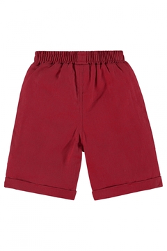 Bermuda em linho vermelho alto risco Up Baby - comprar online