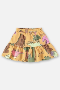 Imagem do Conjunto blusao e saia short molecoton pink dino Up Baby