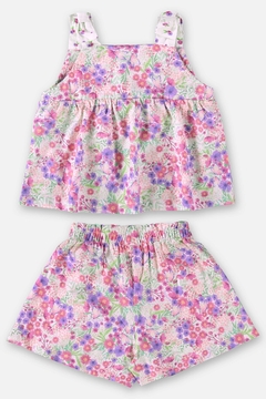 Conjunto bata e short em tricoline floral Up Baby na internet