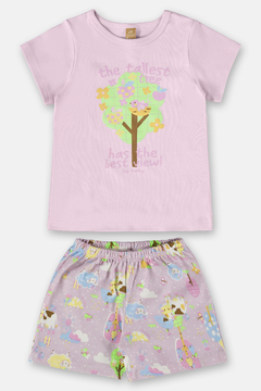 Pijama algodao Up Baby lilas jardim encantado