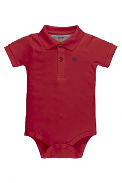 Body polo manga curta vermelho alto risco Up Baby