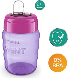 Copo Easy Sip c/Bico de Silicone Rosa 260ml Philips Avent - comprar online