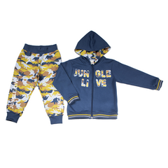 Conjunto jungle live moletom flanelado azul c amarelo-Have Fun - comprar online