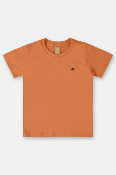 Camiseta manga curta algodão laranja Up Baby