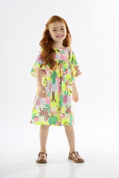 Vestido Up Baby com rosa safari