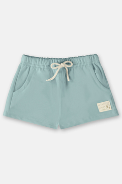 Short em molecoton sustentável azul claro Up Baby