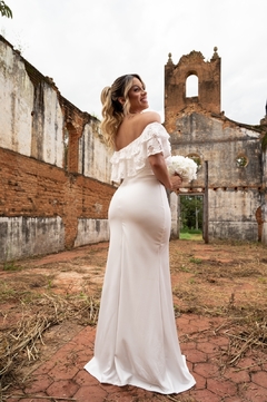 Vestido longo hot sale liso branco