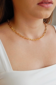 Chocker Corrente Elo Retangular P