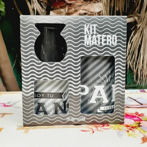 Set matero - Yerbera y azucarera + mate plástico (en caja)