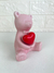 Enfeite Urso Rosa com Coração - comprar online