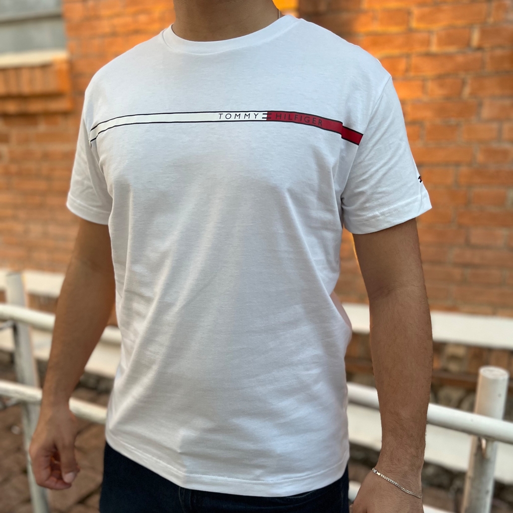 Camiseta basica tommy hilfiger branco THMW0MW29900