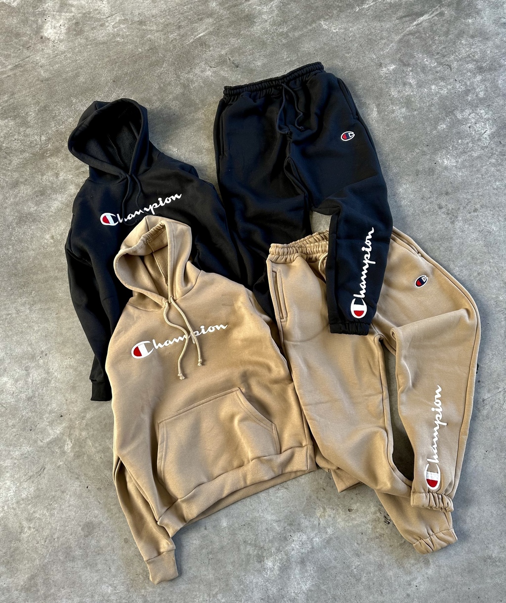 Champion sweater beige clearance negro