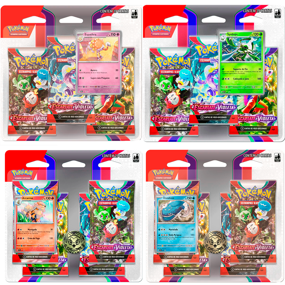 Cartas - Blister Quadruplo Pokemon Arcanime Escarlate e Violeta 1 - 32566  COPAG DA IA