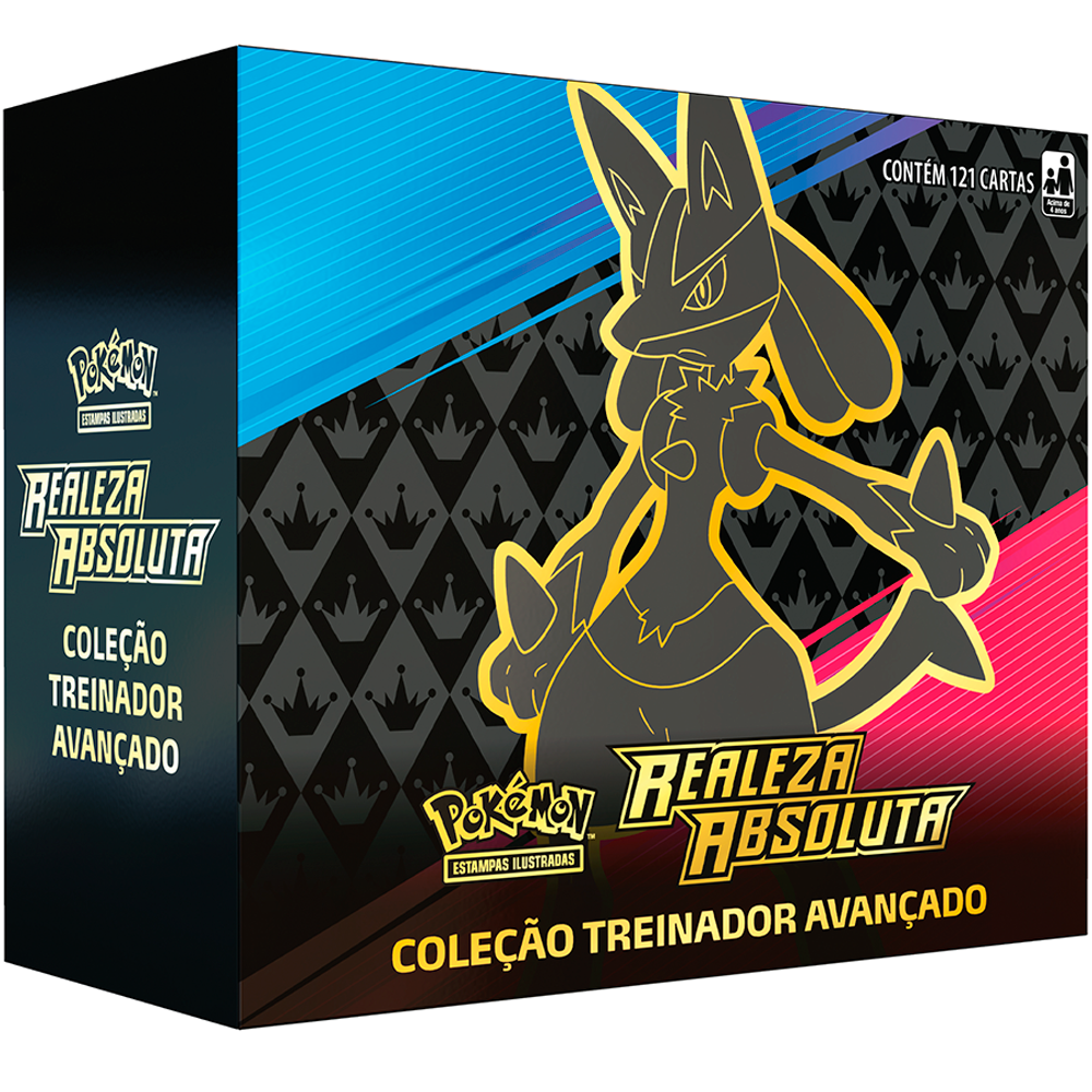 Box Coleção Treinador Avançado Pokémon Lucario Realeza Absoluta COPAG  Original 20 Booster Carta TCG