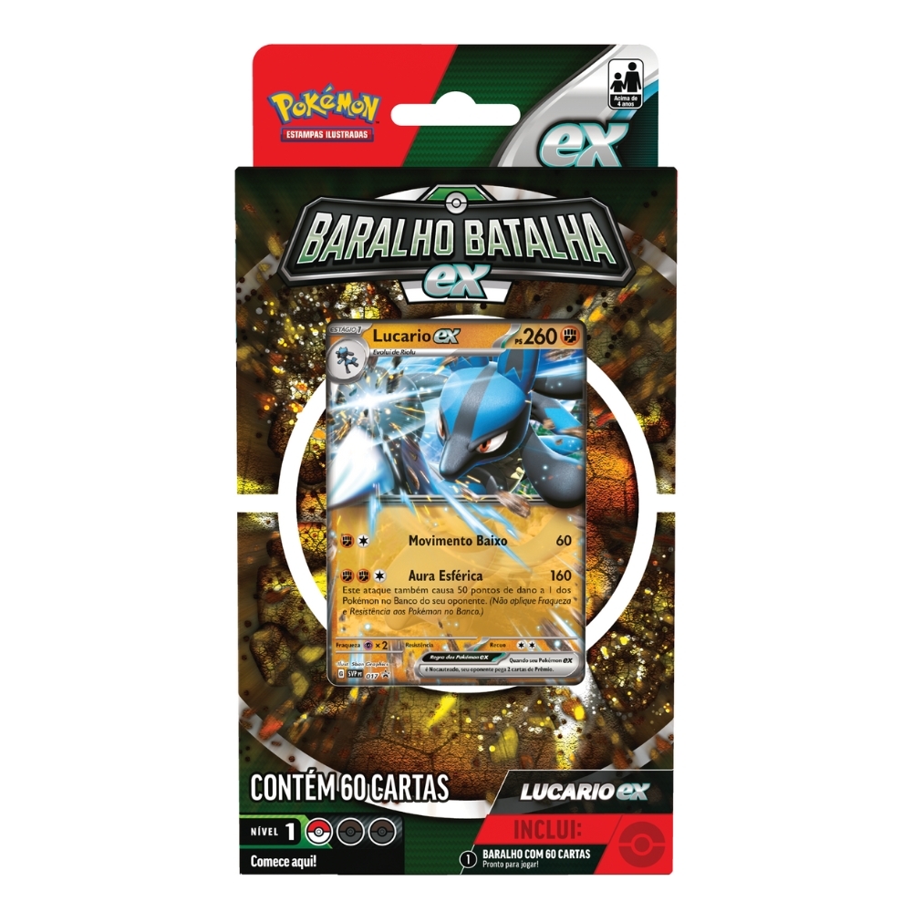 Pokémon Deck 60 cards Baralho de Batalha EX Ampharos e Lucario sortido -  Happily Brinquedos