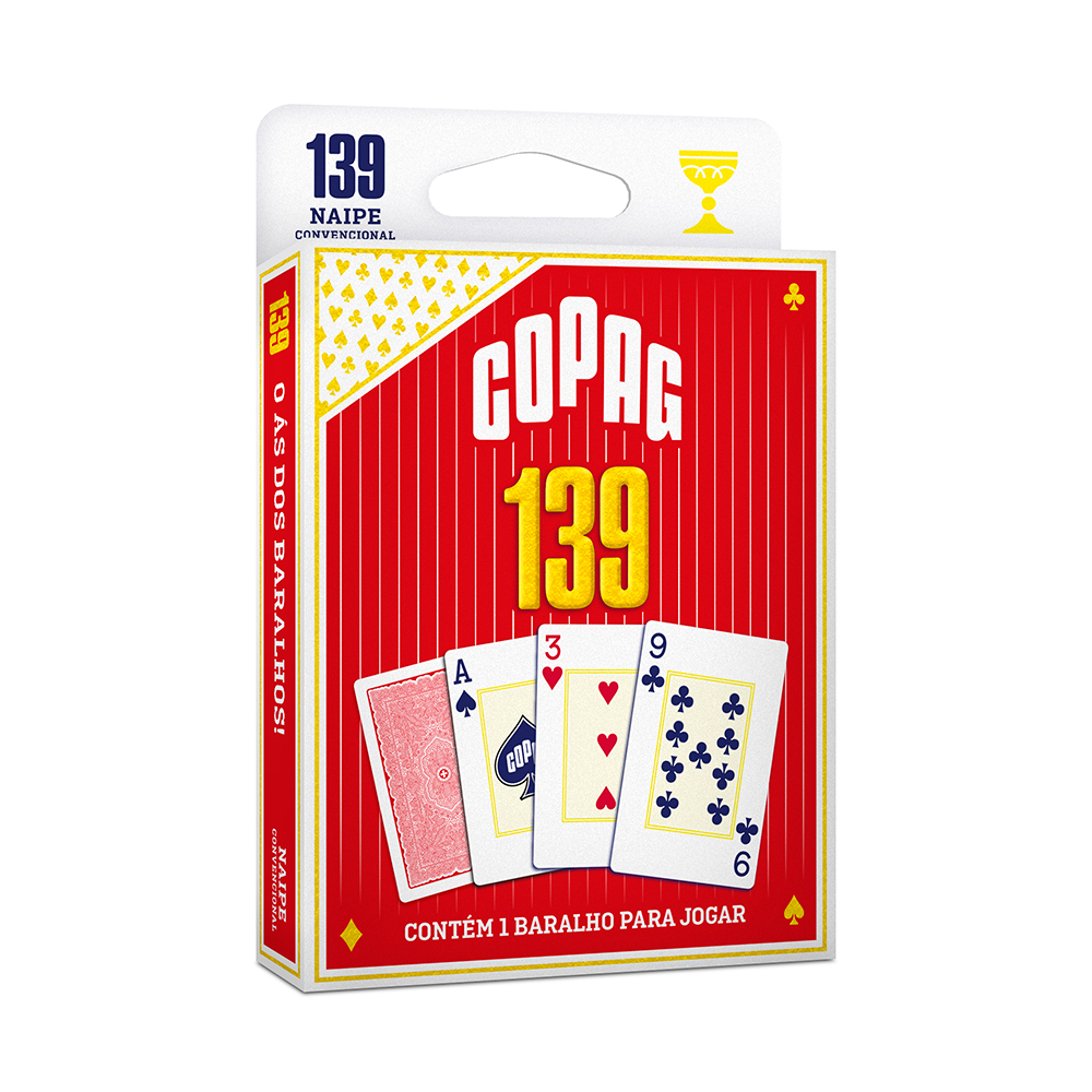 Baralho 139 Tradicional COPAG, Naipe Convencional ou Grande, Azul ou  Vermelho, 55 Cartas para Jogar