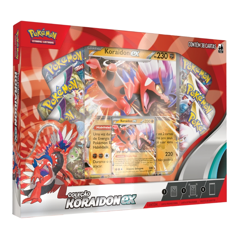 Box Pokémon Lendas em Paldea: Miraidon E/ou Koraidon EX Coleção