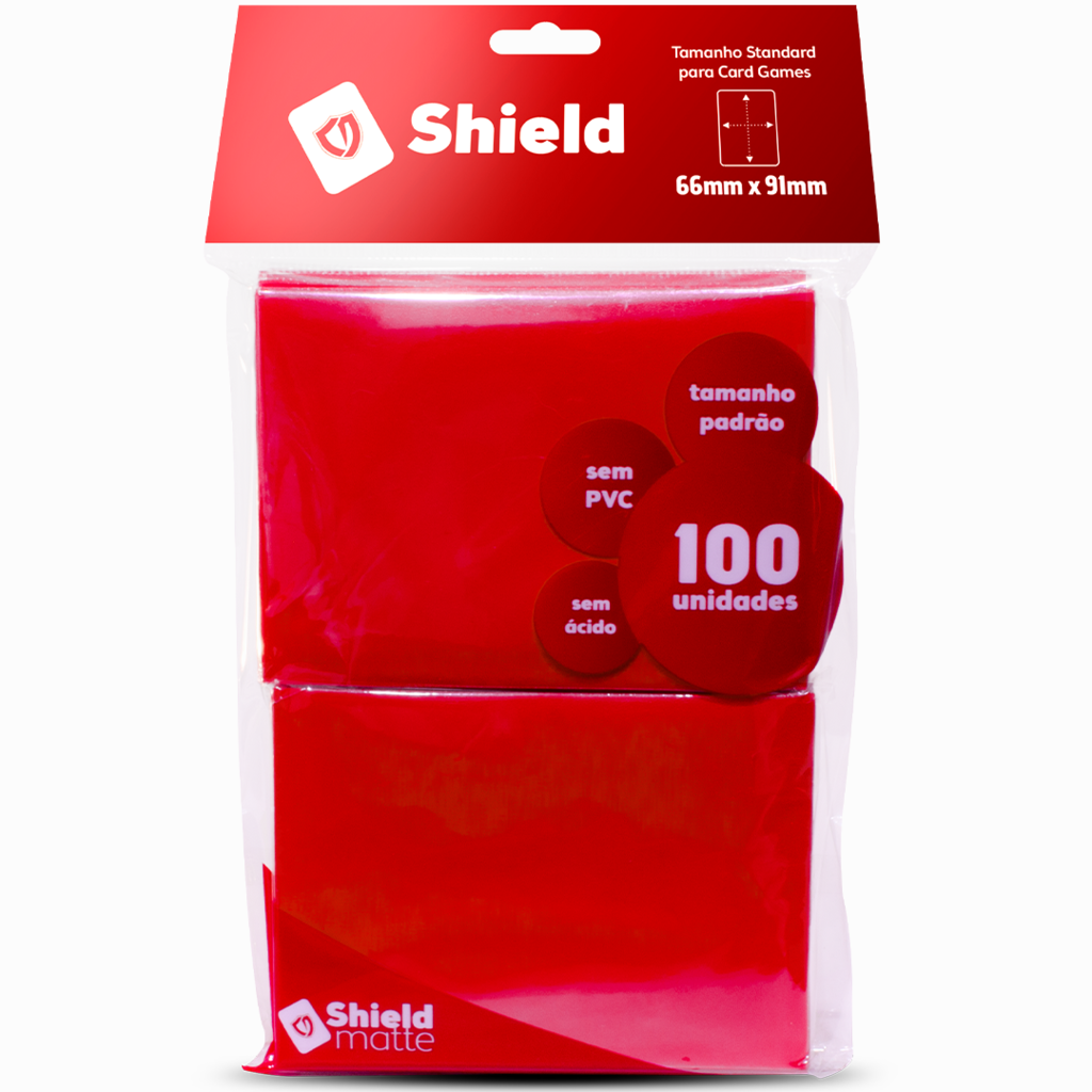 SLEEVES CENTRAL SHIELD PRETO 66X91MM C/100, Protetor Carta Shield Cards