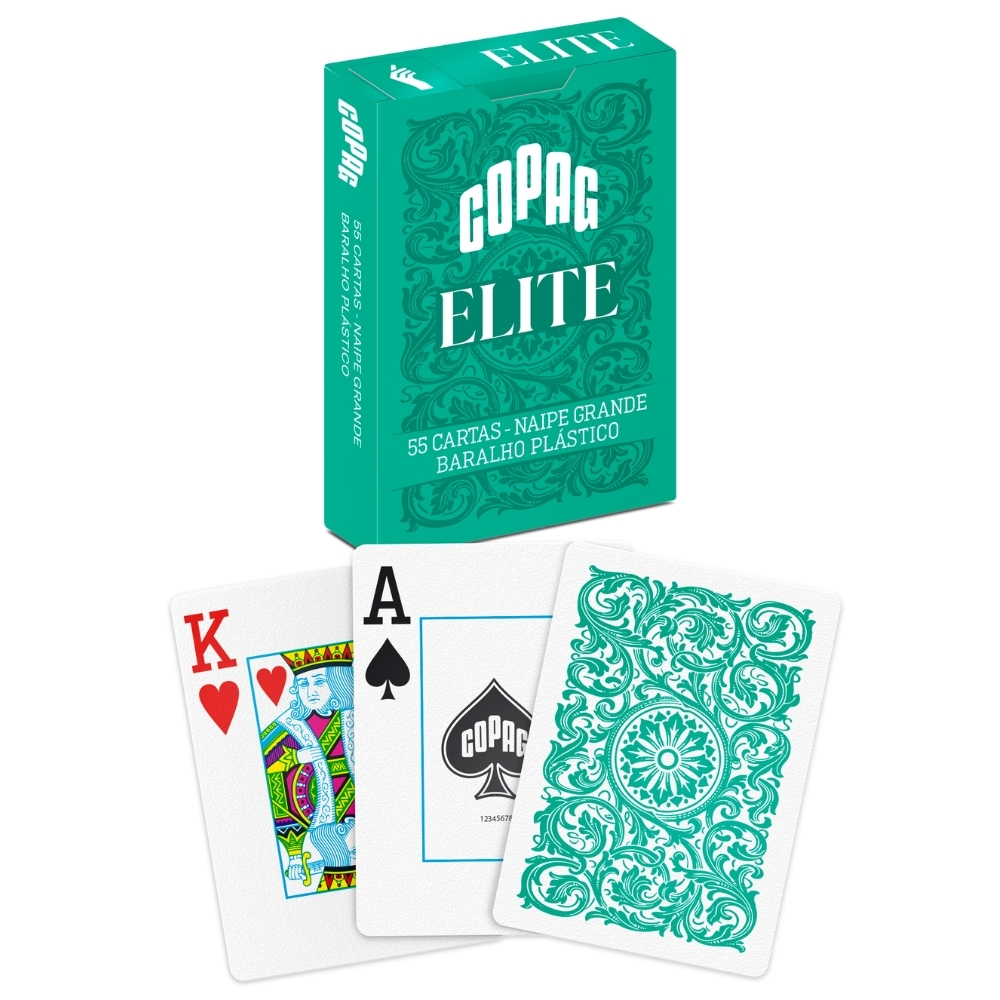 BARALHO ELITE SINGLE DECK COPAG 100% PLÁSTICO 55 CARTAS PARA JOGAR  PROFISSIONAL E AMADOR NAIPE GRANDE ORIGINAL