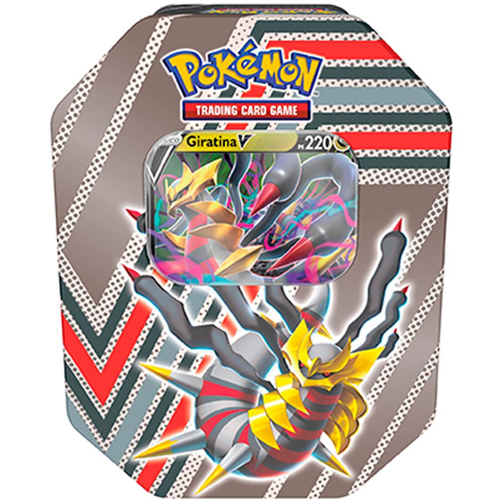 Lata Pokémon Giratina V Escarlate Violeta COPAG Original 4 Booster Carta TCG