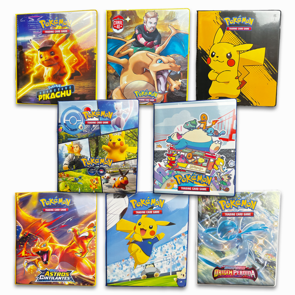 Pasta Fichário Álbum Pokémon Charizard para cards cartas + 10