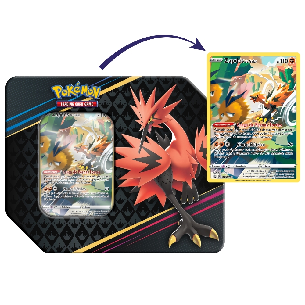 Lata Cards Pokémon Evoluções Eevee V Tcg Jogo Cartas Copag