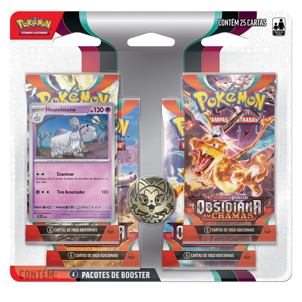 Kit 3 Latas Pokémon Realeza Absoluta COPAG Original 15 Booster Carta TCG