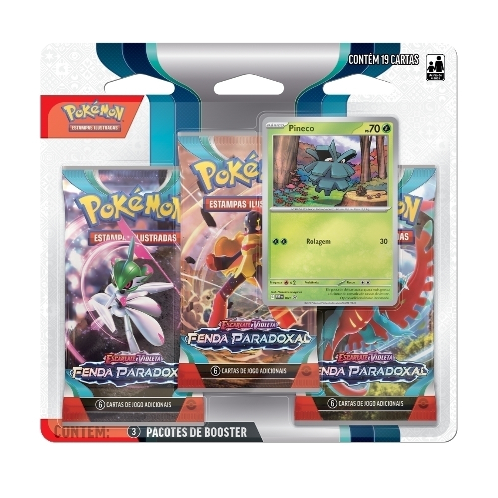 Kit de Cartas Pokémon Blister Triplo Estrelas Radiantes 3 Pacotes + 1 Carta  - Branco