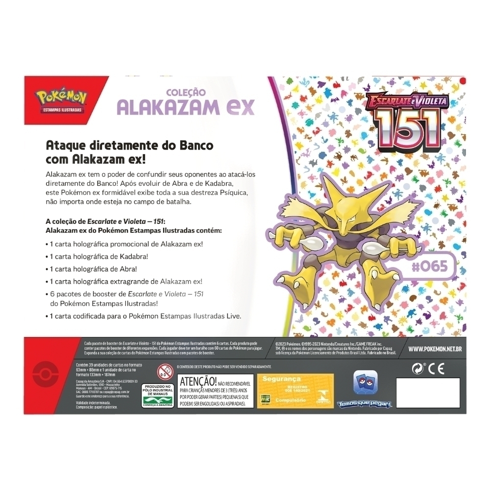 Box Pokémon Zapdos EX ou Alakazam EX Coleção Especial 151 Escarlate e  Violeta 3.5 Original e