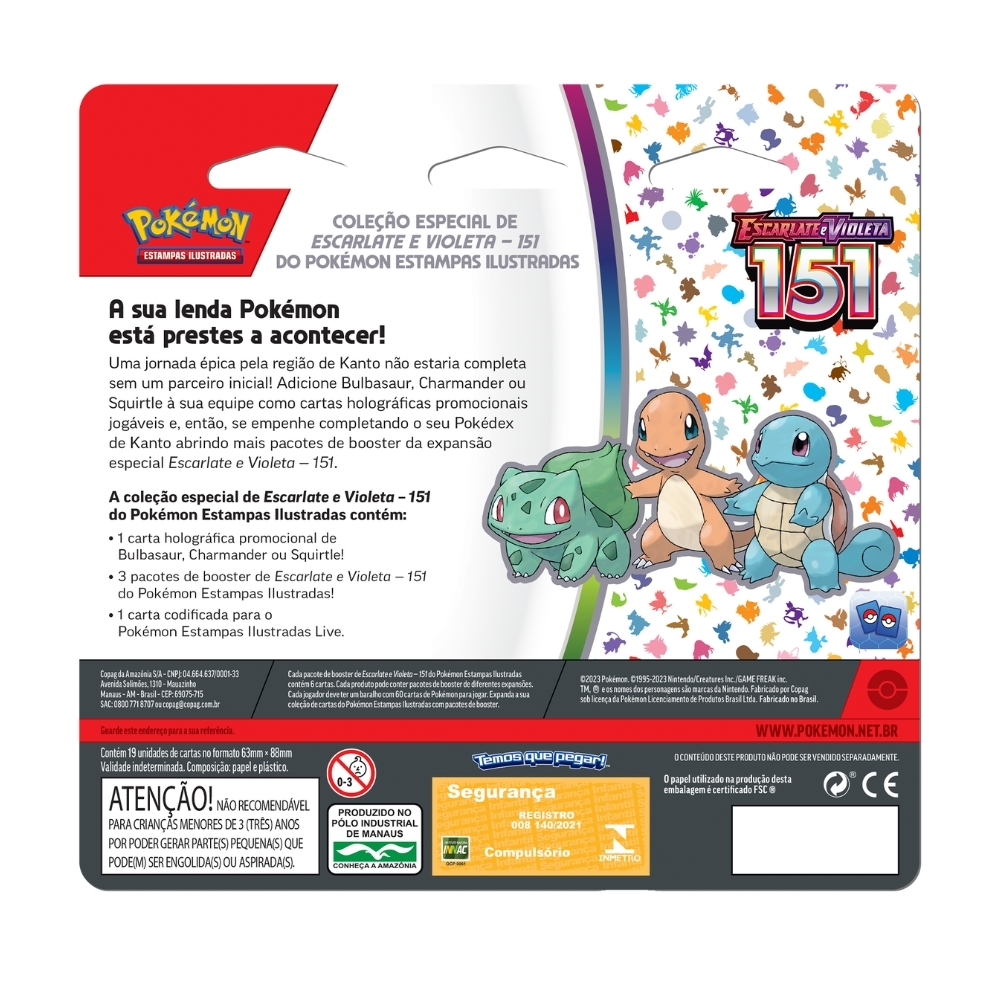 Pacote 6 Cartas Pokemon Escarlate E Violeta 151 - Copag