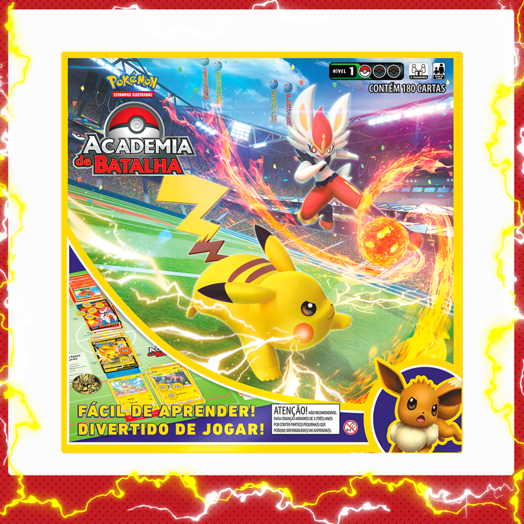 Box Pokemon Academia De Batalha Copag 180 Cartas Completo