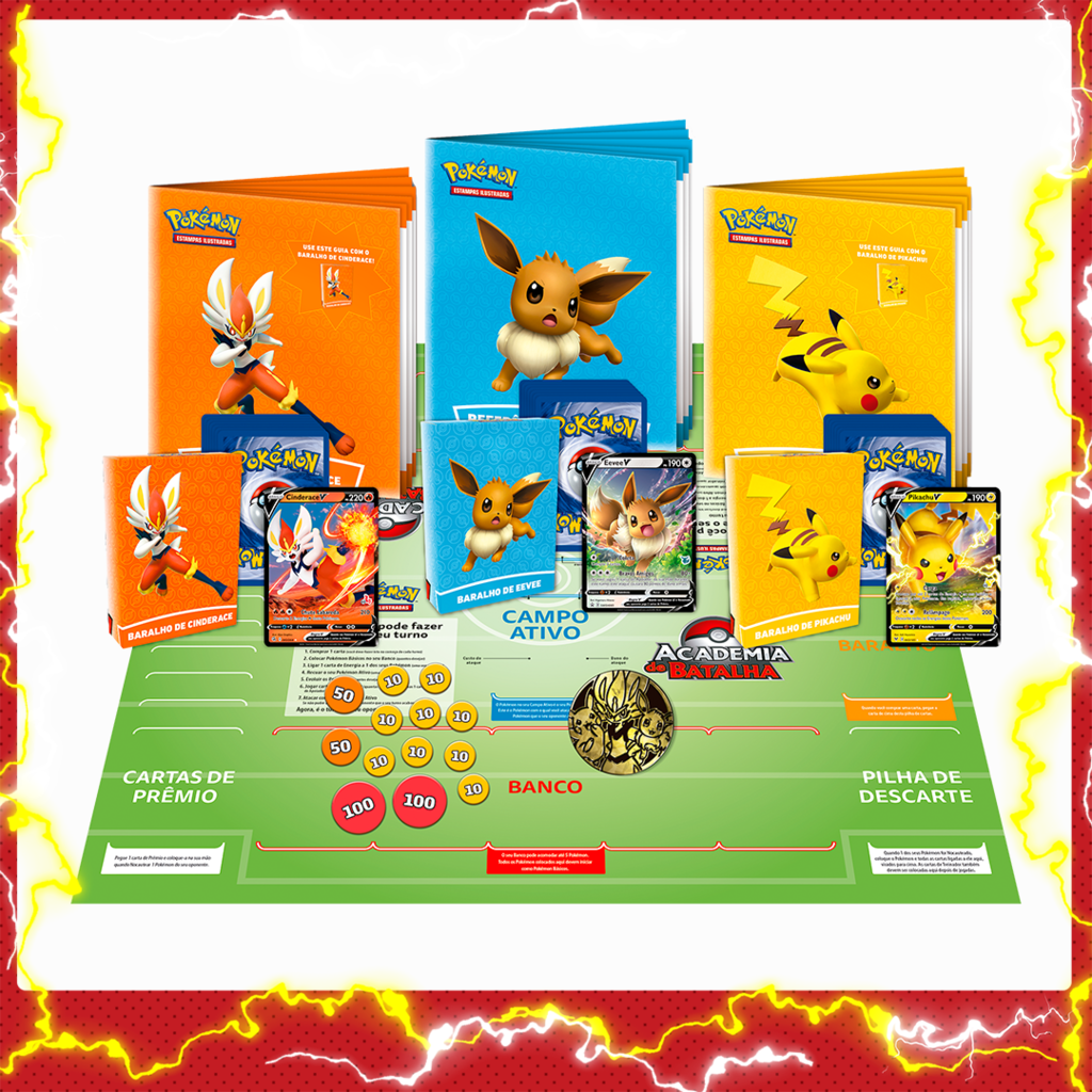 Box Coleção Premium Eevee Radiante Com Broche Pokémon GO COPAG TCG