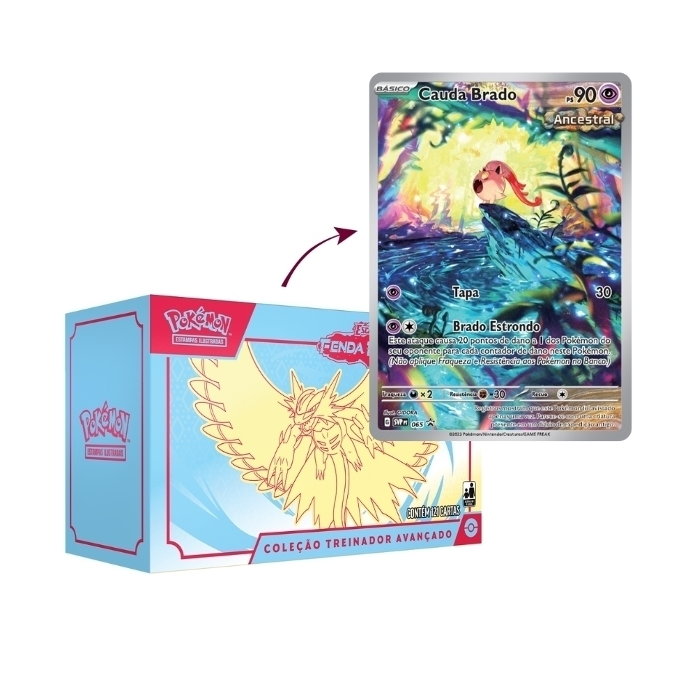 Box Pokémon Treinador Avançado Estampas Ilustradas Mewtwo 121 Cartas