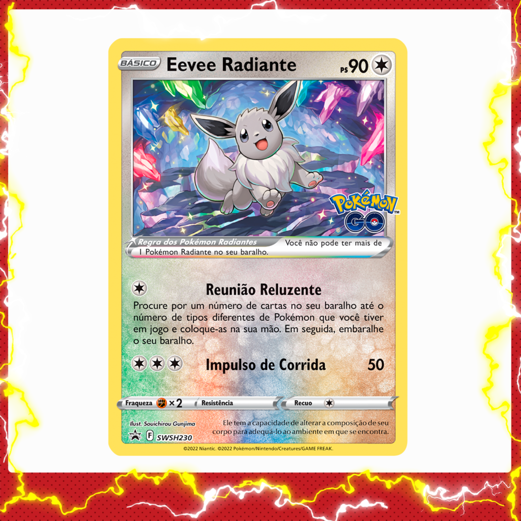 Box Coleção Premium Eevee Radiante Com Broche Pokémon GO COPAG TCG