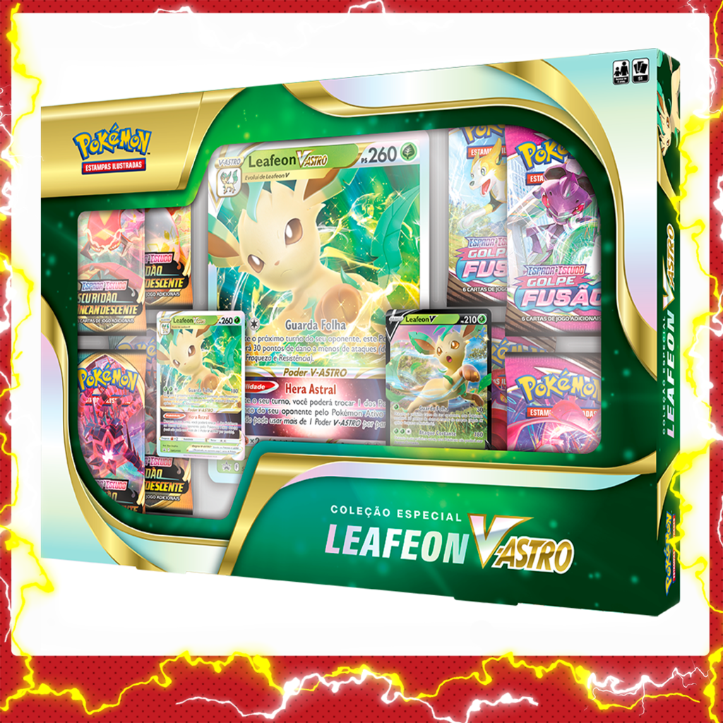 Box de Cartas Pokémon Especial Leafeon V-ASTRO - ShopDG - Sua Loja de Jogos  de tabuleiro e Card games