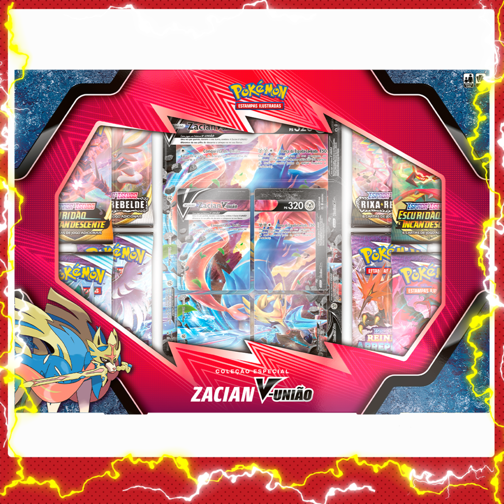 2 Decks Pokémon Espada e Escudo 2 Rixa Rebelde Zacian e Zamazenta Copag