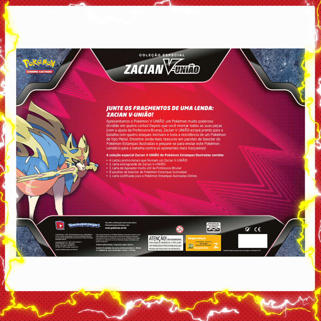 Box Zacian ou Zamazenta Brilhante Shiny Realeza Absoluta COPAG Original 8  Booster Carta Pokémon TCG