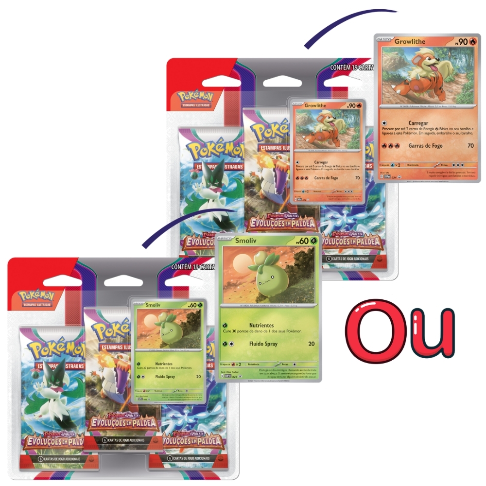 Jogo de Cartas Pokemon Blister Gigante Parceiros Iniciais 15 Cartas