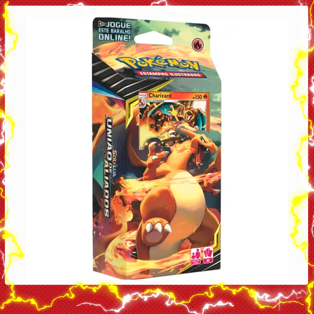 Box Deck Pokemon Charizard E Reshiram - Pikachu E Zekrom Gx