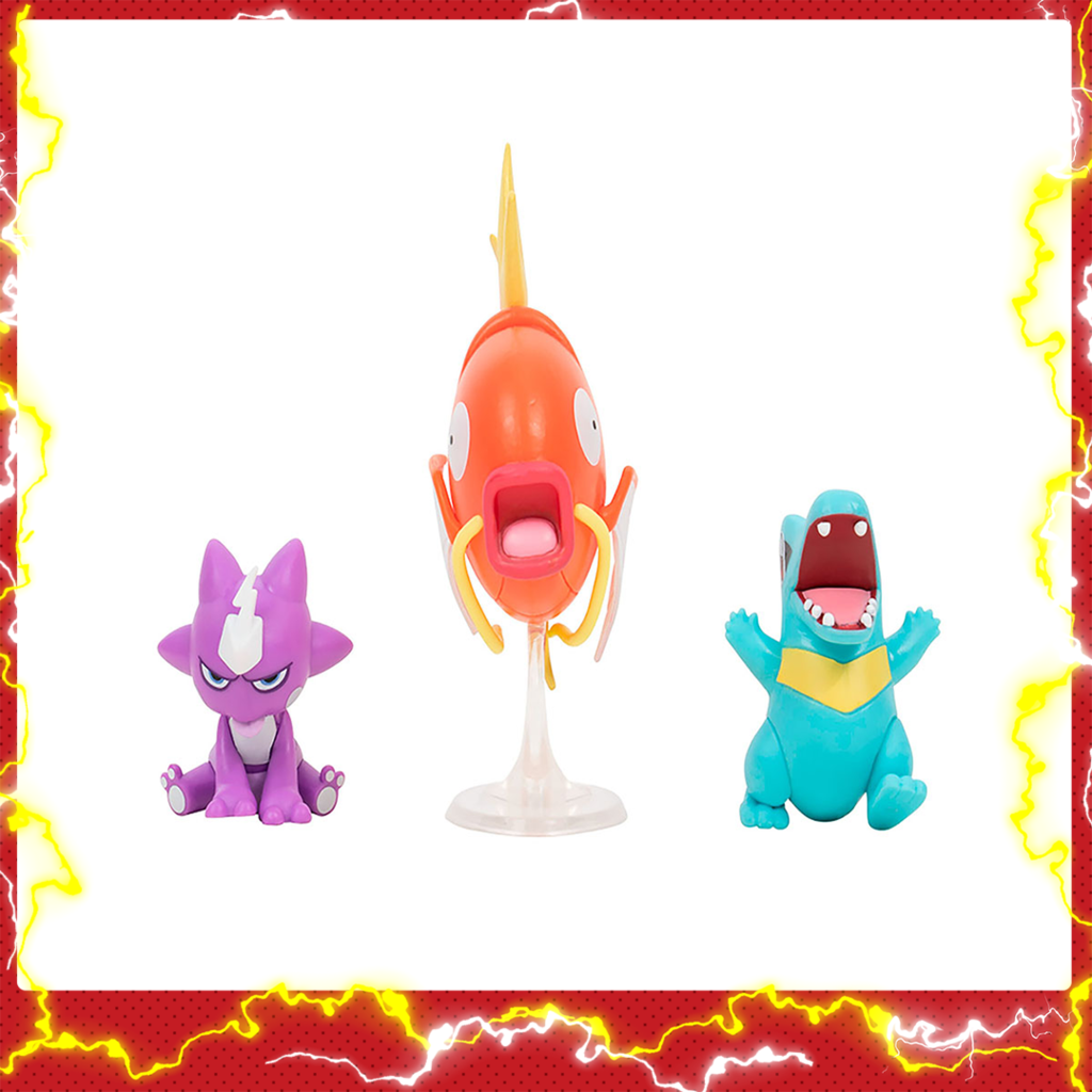 Kit 3 Bonecos Pokémon - Toxel, Totodile e Magikarp