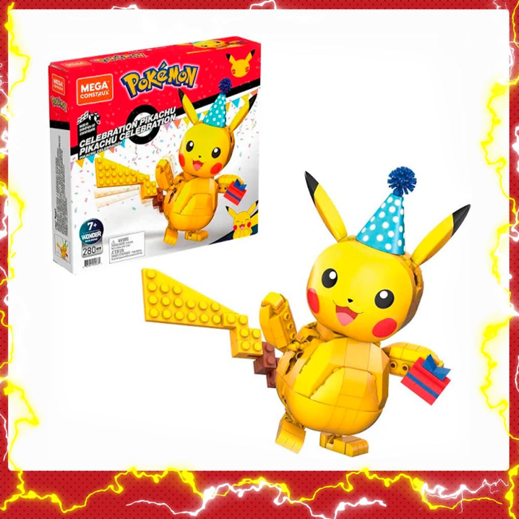 Pikachu Celebração - 25º Aniversário Pokémon - Mega Construx
