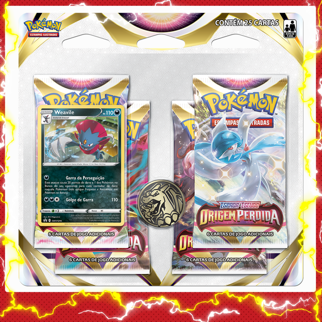 Blister Triplo Cartas Pokémon Origem Perdida Croagunk Copag - Deck