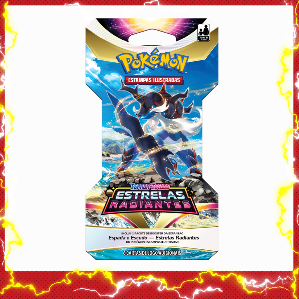 Kit de Cartas Pokémon Blister Triplo Estrelas Radiantes 3 Pacotes + 1 Carta  - Branco